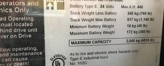 forklift-Specification-plate